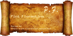 Pint Florentina névjegykártya